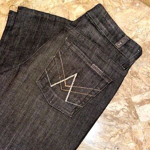 Brown dark denim jeans with crystals